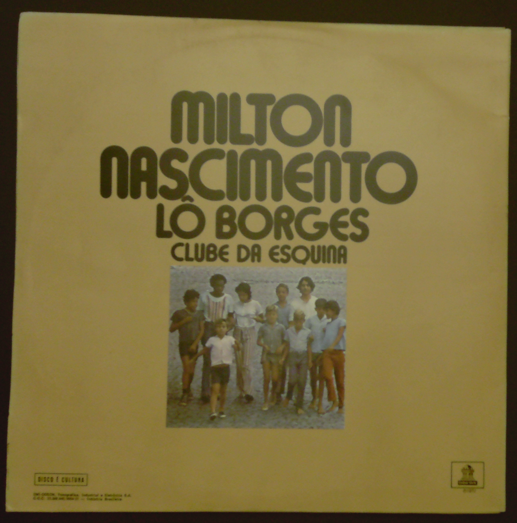 Back Picture of LP Sleeve - Milton Nascimento e Lo Borges - Clube da Esquina